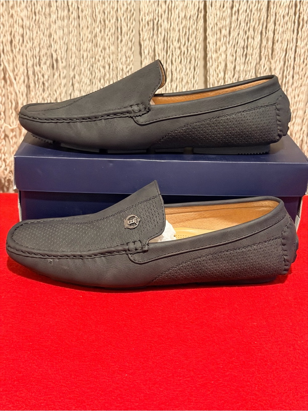 Men's Black Slip-On Driving Loafers - Unbranded